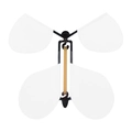 Mechanical flying magic butterfly toy with white wings and black plastic frame - White