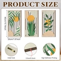 Bohemian wood wall art set of 3 with geometric leaf designs and HD printing detail - Leaf Circle Pattern (Y24Y51245_Q)