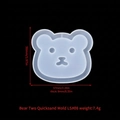 Bear shaped liquid sand silicone mold for DIY resin keychain pendant 50mm x 57mm size - Bear 2 Quicksand Mold LS#08