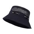 Cappello da pescatore traspirante blu navy con tesa larga e cordino sportivo per unisex - Colore 4 (Grigio Scuro - Mesh Traspirante)