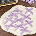 Handmade 4cm purple satin ribbon bow accessories for DIY card packaging and gift decoration - Wide Purple
