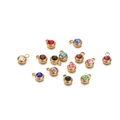 Détail de pendentifs ronds en acier inoxydable doré de 6 mm pour bijoux DIY - 20 Pièces / 11.5g / Cadre Doré / Zircone Couleurs Mixtes