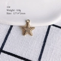 Detail eines 0,8g vergoldeten Sternanhängers mit Zirkonia-Inlay und Abmessungen - 15# (Stern)
