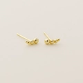 Orecchini a perno in argento s925 dorato con quattro perle tonde scalate a curva - Argento 925 / Oro