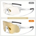 Occhiali da ciclismo bianchi con lenti fotocromatiche oro e effetto cambio di colore - Montatura Bianca Fotocromatico Oro Mercurio