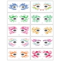 Set of 10 Halloween eye makeup temporary tattoo stickers with assorted artistic designs - Colored Eye Corner Stickers Series D