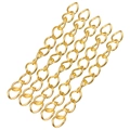 Detailed view of 5cm golden adjustable extension chains for DIY jewelry making - 50x3mm Tail Chain / Gold