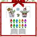 Detailed dimensions of Santa and Snowman reflective magnetic decals for garage doors - Santa Claus & Snowman Magnetic Set