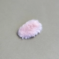 Plush pink candy-colored hair clip for women with soft faux fur oval-shaped design - Light Pink