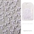 50 pieces of white 3D resin ribbon bow nail charms measuring 9x12mm for elegant nail art - 3D Ribbon Bow / White
