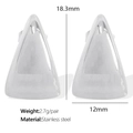 Silver geometric triangle stainless steel stud earrings with size and weight dimensions - Triangle / Silver (EH515)