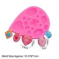 Pink silicone mold with heart and teardrop shapes for jewelry resin and clay crafts - Pink