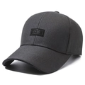 Dark grey baseball cap with black label and China print on visor, 45-degree view - Adjustable / China Charm Gray
