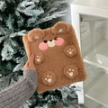 Classeur de cartes peluche ours marron A6 avec texture douce et pattes en relief - Ours Brun (Hors pages intérieures)