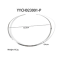Detailed size chart of stainless steel neck torque with 13cm diameter and 0.4cm width - 13cm Minimalist Silver Choker (YYCH023001-P)