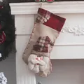 Chaussette de Noël Père Noël 47cm en lin décoration pour la cheminée - A92075 Style Père Noël