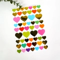Pegatinas coloridas de corazones en dorado y rosa para decoración de diarios y DIY - Corazón Colorido