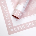 Pink and white Valentine's Day waterproof flower wrapping paper with rose and heart patterns - Rose Garden / Sakura Pink