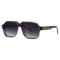 Vintage square sunglasses with translucent dark grey frames and purple gradient lenses - Grey Frame Grey Lens