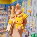 Portachiavi gatto cartone animato giallo con tagliaunghie a banana e campanellino - Stile Gatto Giallo Corona