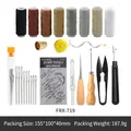 Leather sewing kit with 8 waxed threads, measuring tape, thimble and heavy-duty needles - EU 31