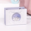 Purple and white 3D paper cut gift bag with Ferris wheel design and white handles - Ferris Wheel / Small (19.5*14.5*8.5)