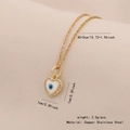 Collana dorata in acciaio inossidabile con ciondolo a cuore e occhio blu di cristallo - Stile Cuore Micro-pave d'Oro (2#)