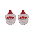 Christmas Santa Claus stud earrings with red rhinestones and gold alloy trim - Santa Claus Style (F1333-6)
