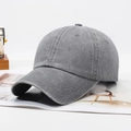 Washed dark gray vintage cotton baseball cap for men and women on a white background - Light Gray