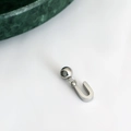 Silver metal letter U charm pendant for DIY alphabet necklace on white background - Letter Pendant (U) / Silver