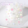 Pegatinas 5D para uñas M0-16 con flores macaron, conejos y osos en relieve - MO-16