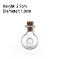 Mini round glass drift bottle with cork stopper 2.7cm height for DIY crafts - XO Pattern