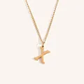 Elegant 18k gold plated necklace featuring a bold serif capital letter X pendant - Gold X