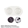 White silicone mold for soccer and volleyball shapes with finished clay ball models - 2# Grey (Football & Volleyball)
