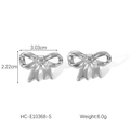 Dimensiones detalladas de pendientes de lazo en acero inoxidable con medidas precisas - Estilo de Lazo Plateado (HC-E10368-S) / Plateado