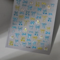 Adesivi per unghie 5D a rilievo con fiocchi e ciliegie, finitura laser per nail art creativa - Stile Cartoon Olografico Blu (CO-389)