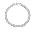 Minimalist silver stainless steel flat snake bone chain bracelet for women and men - 5mm-18cm (33320) / Steel