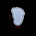 Translucent silicone baby foot mold for DIY resin shaker keychains, 56x60x9mm size - Footprint Quicksand Mold LS#18