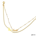 Minimalistische dubbellaagse gouden roestvrijstalen enkelband met hart en love - Gouden Stijl (JAK114)