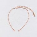 Detail of 2mm rose gold stainless steel bracelet chain with lobster clasp and jump rings - 2mm Width 20+5cm Length / Rose Gold