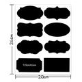 Sheet of 8 waterproof PVC blackboard labels with dimensions of 26cm by 20cm in black - Style A (8 Pieces/Sheet)