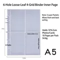 A5 6-ring binder refill pages with 4 pockets for photo cards and stickers - A5 Binder Refill 10 Sheets 4-Grid Layout