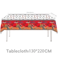 Red Motocross party tablecloth 130x220cm featuring checkered racing designs - Full Print Tablecloth 130*220CM