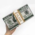 Sparkling green $10,000 money clutch bag covered in crystals with a gold clasp - Green