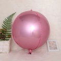 Glossy pink metallic finish 4D round aluminum foil balloon for festive decoration - 4D Sphere Pearl Pink / 22 Inch