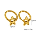 Minimalist 18K gold plated stainless steel star hoop earrings with 13mm outer diameter - Gold Hollow Star / 13mm