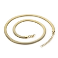 Élégante chaîne plate serpent dorée pour femme avec une finition métallique lisse - 5mm Large - 500mm Long (KN197031-Z)
