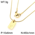 Gouden roestvrijstalen ketting met letter F hanger en minimalistische slangenketting - Gouden Letter F (KN293432-Z)