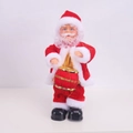 Electric Santa Claus doll playing a drum in red suit for festive Christmas decoration - Playing Drums Style