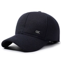 Gorra de béisbol de invierno para hombre en sarga azul marino con logo metálico GK - Ajustable (56-60cm) / Azul marino